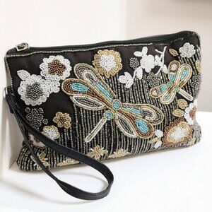 KENNETH COLE Boho Beaded Dragonfly Wristlet